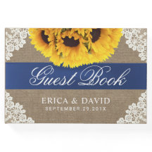 Sonnenblume Spitzen & Burlap Blue Ribbon Rustikale