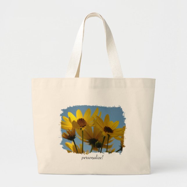 Sonnenblume-Spritzen-Tasche Jumbo Stoffbeutel (Vorne)