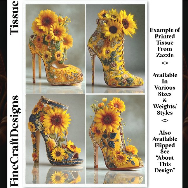 Sonnenblume Stiletto Heel Art DT3R Decoupage Seidenpapier (Von Creator hochgeladen)