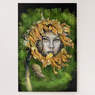 Sonnenblume Surrealismus Girl's Art Puzzle - Maler