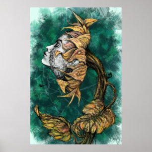 Sonnenblume Surrealismus Plakat Kunst - Malerei