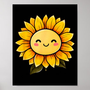 Sonnenblume Süße Blume Glückliche Blume Lustige Gr Poster