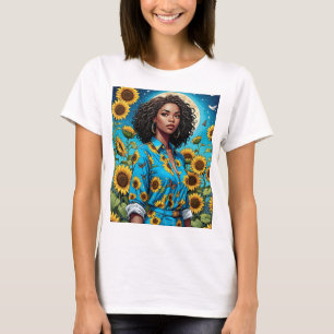 Sonnenblume T Shirt Moonlit Beauty Retro Ästhetik