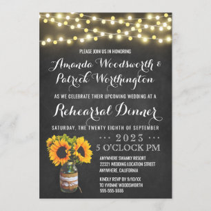 Sonnenblume-Tafel-Proben-Abendessen-Einladungen Einladung