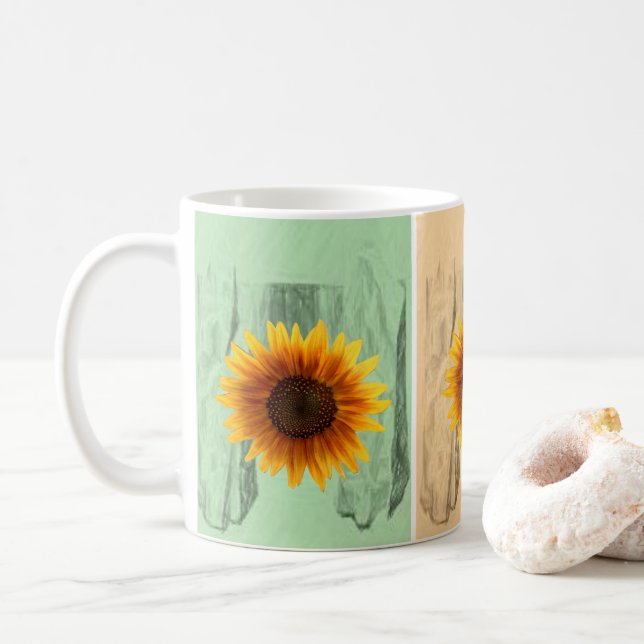 Sonnenblume-Tasse Kaffeetasse (Mit Donut)