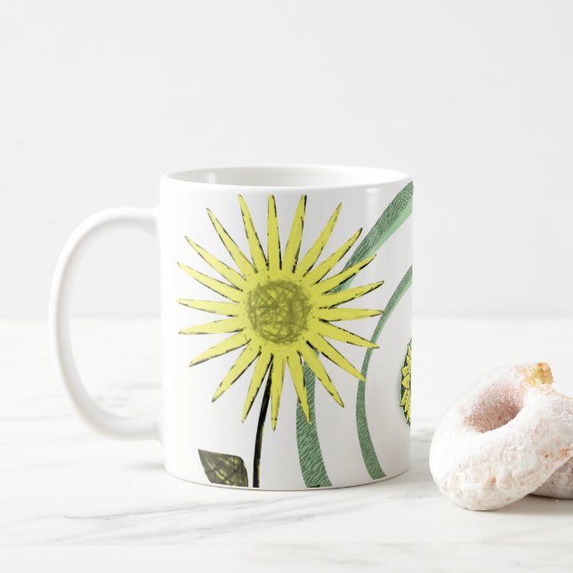 Sonnenblume-Tasse Kaffeetasse (Mit Donut)
