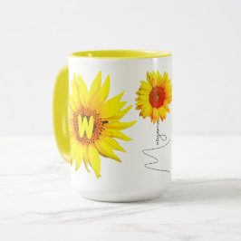 Sonnenblume-Tasse | Monogramm-Tasse und Personalis Tasse