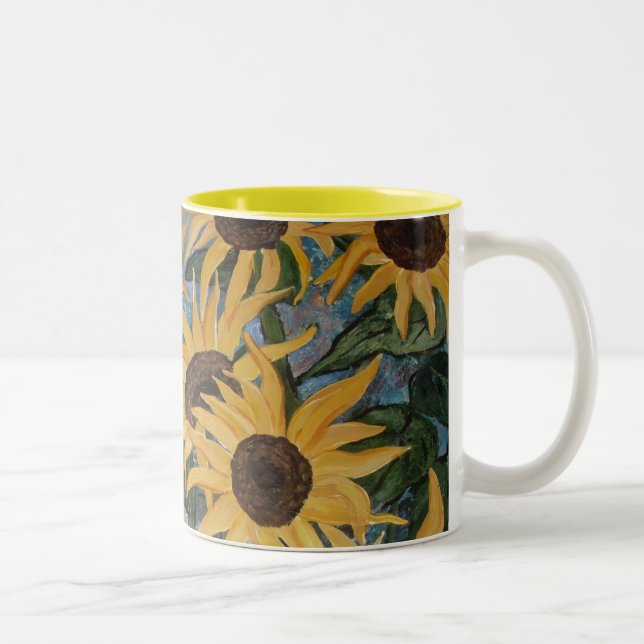Sonnenblume-Tasse Zweifarbige Tasse (Rechts)