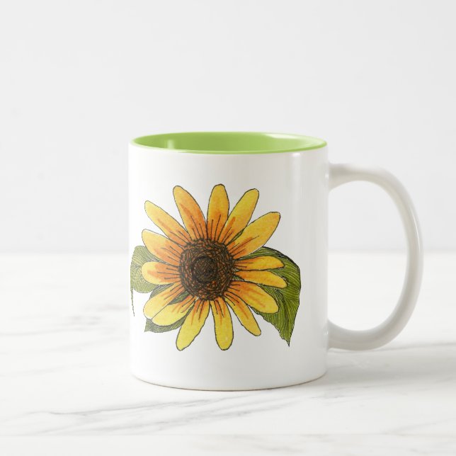 Sonnenblume-Tasse Zweifarbige Tasse (Rechts)