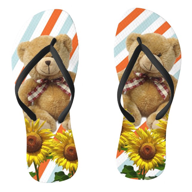 Sonnenblume Teddy Bären Flip Flops (Fußbett)
