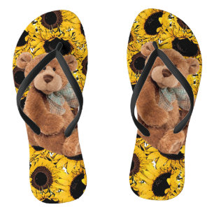 Sonnenblume Teddy Bären Flip Flops