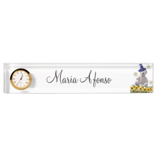 Sonnenblume Teddy Bear Desk Namplate Namensplakette