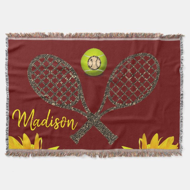 Sonnenblume Tennis Throw Blanket Decke (Vorderseite)