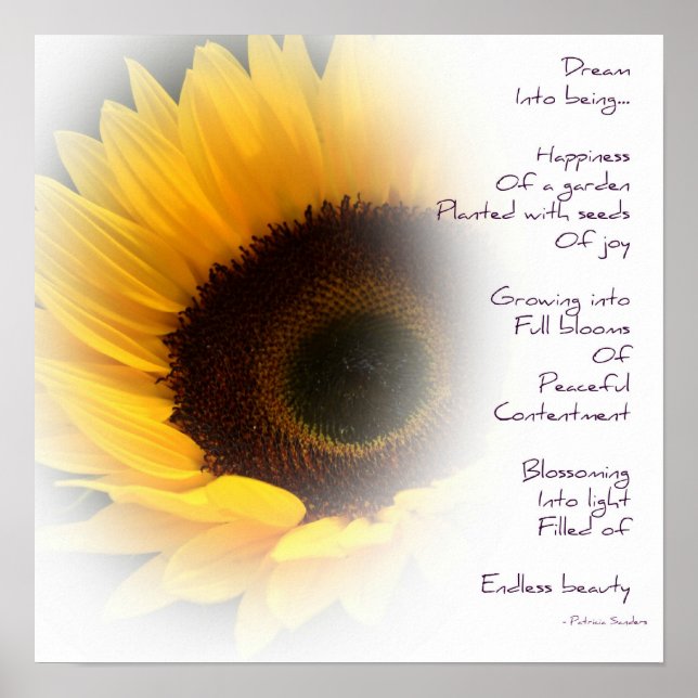 Sonnenblume Traumgedicht Poster (Vorne)