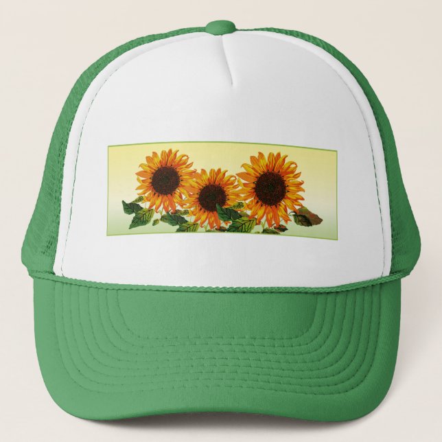 Sonnenblume Truckerkappe (Vorderseite)