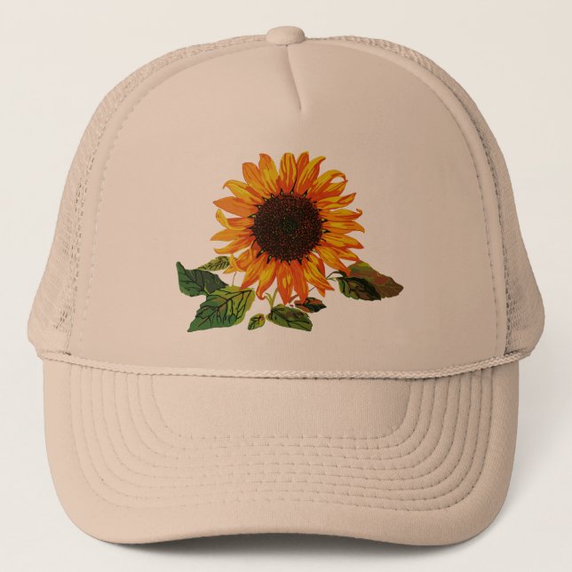 Sonnenblume Truckerkappe (Vorderseite)