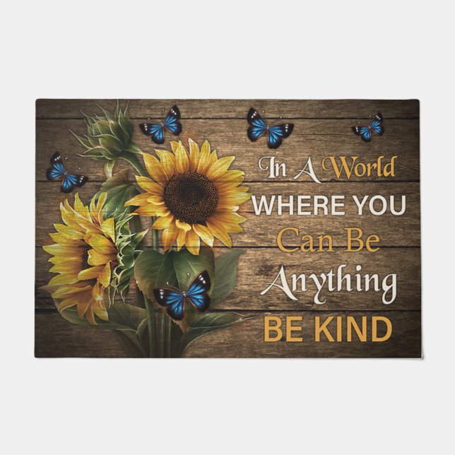 Sonnenblume Türmatte/Vordermatte/Hauswärmespende Fußmatte (Vorderseite)