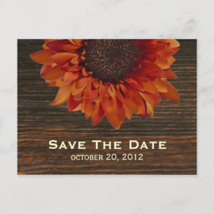 Sonnenblume u. Barnwood Save the Date Postkarte