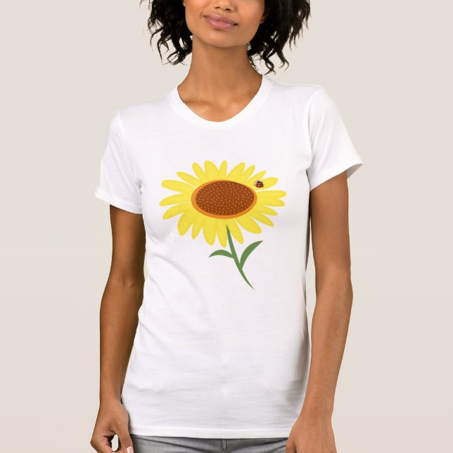 Sonnenblume u. Marienkäfer T-Shirt (Vorderseite)