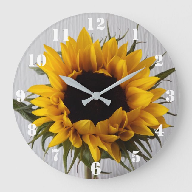 Sonnenblume-Uhr Große Wanduhr (Vorderseite)