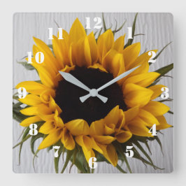 Sonnenblume-Uhr Quadratische Wanduhr