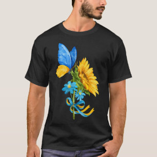 Sonnenblume Ukraine Flag Butterfly Shirt Ukrainisc