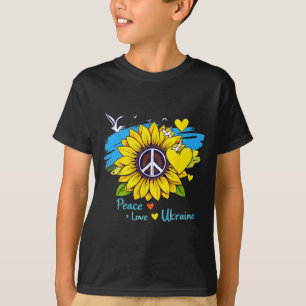 Sonnenblume Ukraine Flagge Karte Frieden Liebe Ukr T-Shirt