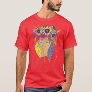 Sonnenblume Ukraine Frau ukrainische Flagge Mädche T-Shirt