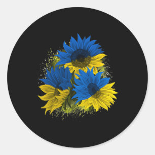 Sonnenblume Ukraine Ich stehe mit der ukrainischen Runder Aufkleber