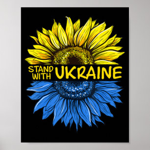 Sonnenblume Ukrainisch Ich stehe mit der Ukraine L Poster
