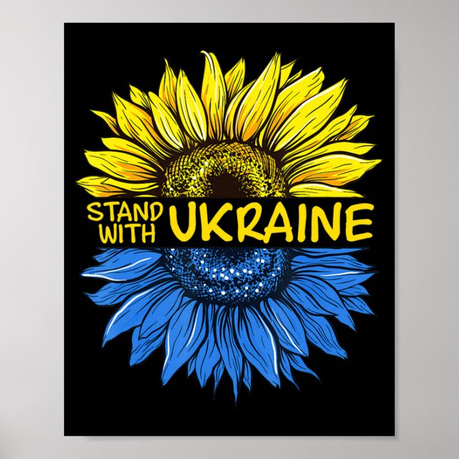 Sonnenblume Ukrainisch Ich stehe mit der Ukraine L Poster (Vorne)