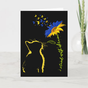 Sonnenblume Ukrainische Flagge Ich stehe mit der U Karte
