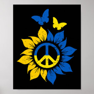 Sonnenblume Ukrainische Flagge Vintage Ich stehe m Poster