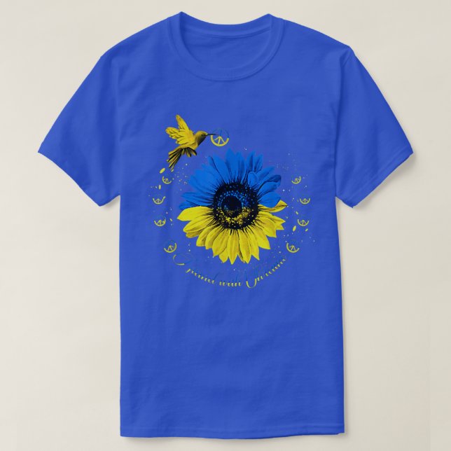 Sonnenblume ukrainischer Bird Ukraine Ich stehe mi T-Shirt (Design vorne)