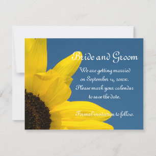 Sonnenblume und Blaue Himmel Hochzeit Termin merke Save The Date