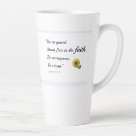 Sonnenblume und Blauer Schmetterling-Schrift Latte Milchtasse