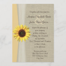Sonnenblume und Burlap-Hochzeit Einladung