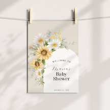 Sonnenblume und Daisy Baby Dusche Empfang