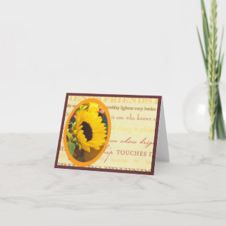 Sonnenblume und Freunde Notecard Karte