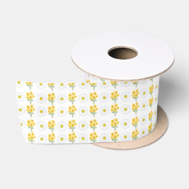 Sonnenblume und Gänseblümchen Satinband