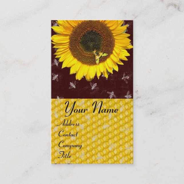 SONNENBLUME UND HONENBIE, BLÜHEN, BLÜHEN VISITENKARTE (Vorderseite)