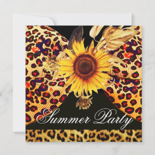 SONNENBLUME UND LEOPARD PUR BOW SOMMER GARDEN PART EINLADUNG