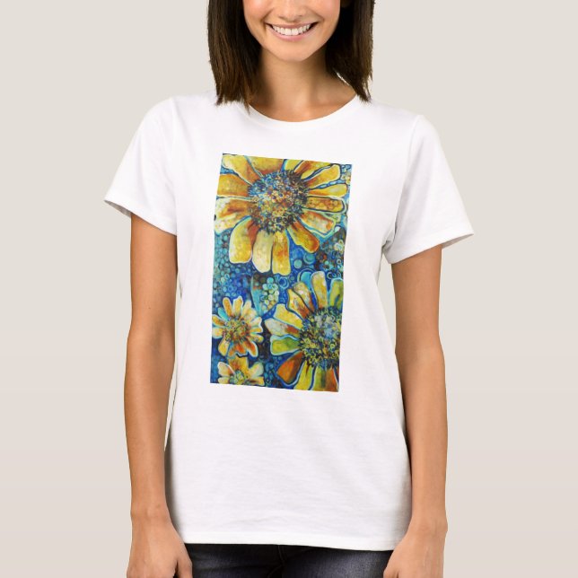 Sonnenblume- und Polk-ein-Punkt-T - Shirts (Vorderseite)