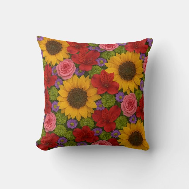 Sonnenblume und Rose Kissen (Vorderseite)