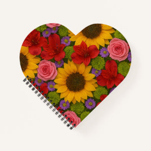 Sonnenblume und Rose Notizbuch
