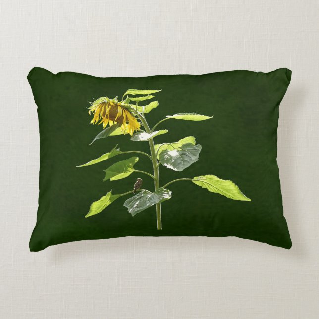 Sonnenblume und Spargel Dekokissen (Vorderseite)