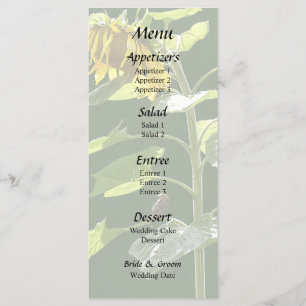Sonnenblume und Spargel Menükarte