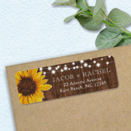 Sonnenblume und String-Lights Hochzeitsmarke
