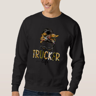 Sonnenblume Unordentlicher Dutt Frauen Lustiges Tr Sweatshirt