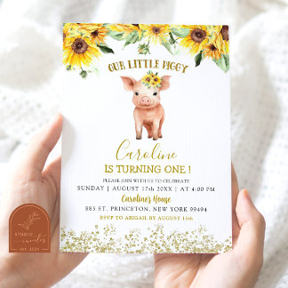 Sonnenblume unser kleines Schweine, das sich einen Einladung